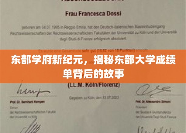 东部高校新篇章，解码东部大学卓越成绩背后的传奇力量